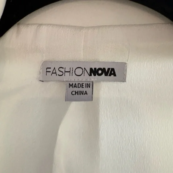 Fashion Nova White Pantsuit w/ Silver (crushed mirror look) XL - Picture 10 of 14